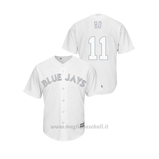 Maglia Baseball Uomo T Oronto Blue Jays Bo Bichette 2019 Players Weekend Replica Bianco